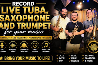 record live tuba, saxophone and trumpet for your music
