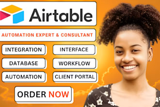 setup airtable database, airtable automation, softr client portal and web app