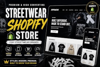 build streetwear shopify website for your clothing brand store