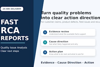 deliver a fast root cause analysis report for your quality issue