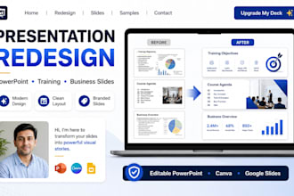 redesign powerpoint training course and business slides