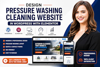 design pressure washing website or cleaning website in wordpress elementor