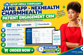 setup hipaa compliant jane app nexhealth charmhealth patient engagement crm