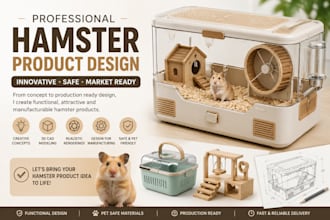 design professional hamster products, cages, toys and accessories