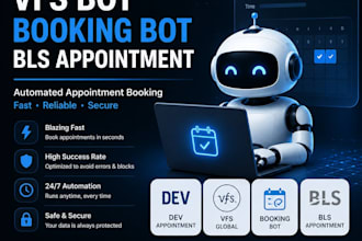 dev appointment bot,vfs bot,booking bot,bls appointment