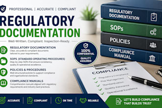 write professional regulatory documentation sops, policies and compliance manual