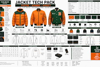 create jacket tech pack for bomber varsity puffer jacket and outerwear