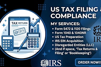 prepare and efile US tax return form 1040 1120 1065 5472 and ein