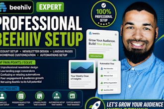 setup beehiiv or hubspot landing page newsletter email automation that converts