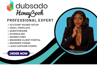 setup honeybook dubsado account CRM workflow automation and client portal
