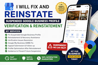 fix, reinstate suspended google business profile, verification and reinstatement