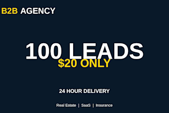 b2b lead generation agency for real estate saas insurance leads 24hrs