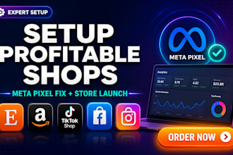 setup profitable etsy zalando tiktok facebook and instagram shop fix meta pixel