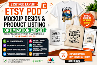 etsy pod mockup design product listing optimization expert