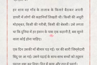 write professional hindi stories and youtube scripts