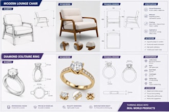 create professional product design, furniture design and jewelry 3d models