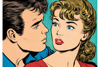 create authentic retro comic illustration