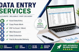 do fast, accurate data entry and web research with best quality