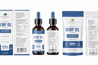 create cbd packaging hemp labels and  supplement labels bottle packaging design