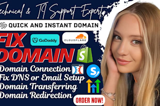 connect domain, redirect domain, transfer domain, or fix domain email