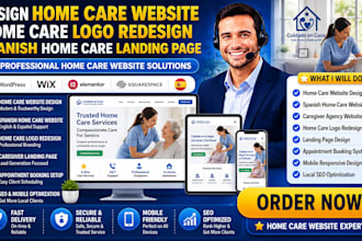 diseñar home care website wordpress logo redesign spanish home care landing page