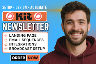 setup convertkit email automation kit newsletter email sequence and landing page