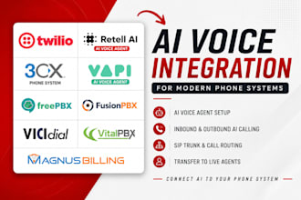 retell ai vapi ai freepbx, fusionpbx, twilio 3cx ai voice agent integration