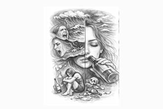 create custom hand drawn sketch and architectural illustration