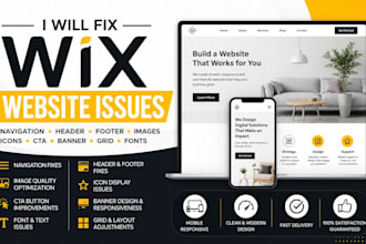 fix wix navigation header footer image quality icon cta banner grid font issues