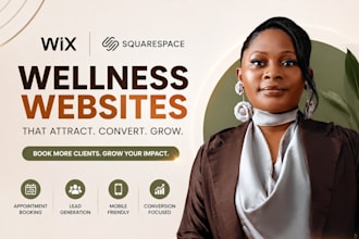 design wix squarespace wellness website for lead generation, appointment booking