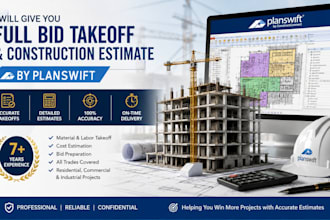 give you full bid takeoff and construction estimate by planswift