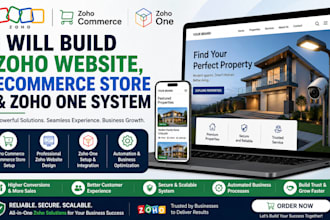 build zoho website, ecommerce store and zoho one system