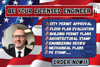 review, draw, do pe stamp, architectural stamp, mep plan, floor plan city permit