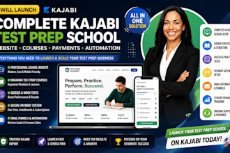 launch complete kajabi test prep school website course and payment system