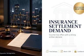 draft a persuasive insurance settlement demand letter for a fair offer