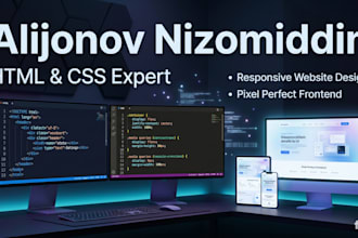 convert UI design to html css responsive website