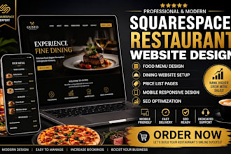 design squarespace food menu dining website restaurant flyer price list seo