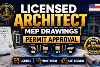 provide licensed architect stamp, mep and engineering drawings for MD or wy tn