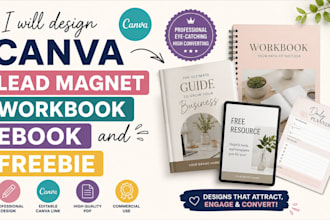 design canva lead magnet, workbook, ebook and freebie