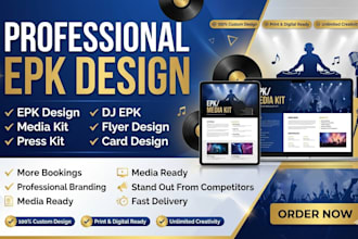 design high quality epk, media kit epk flyers design for music artists dj, bands