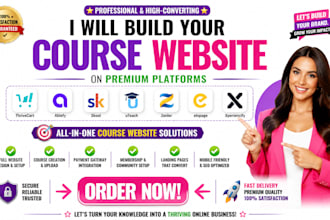 build thrivecart ablefy skool uteach zenler elopage xperiencify course website