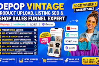 depop vintage product upload listing seo shop sales  funnel wallapop spod gelato