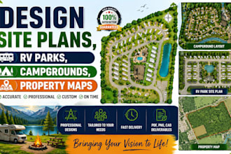 design site plans, rv parks, campgrounds, property maps