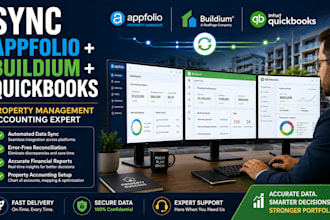 sync appfolio buildium and quickbooks for property management