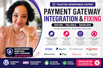 integrate or fix payment gateway paypal stripe in wordpress