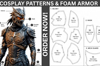 create custom cosplay armor eva foam props wearable helmet and 3d models