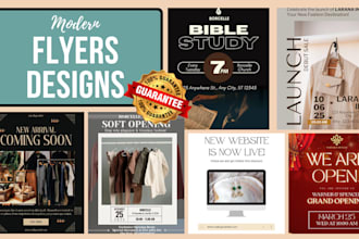 design modern grand opening flyer website launch book launch social media flyers