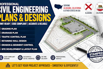 design grading, drainage, traffic control, and retaining wall plans