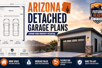design arizona detached garage plans for permit drawing and construction