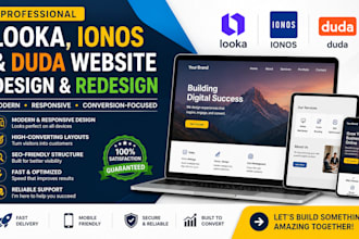 design looka website, ionos website redesign, duda website, landing page